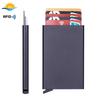 Men's Anti-Demagnetization Anti-Theft RFID Card Holder with Automatic Pop-Up and Clip Sleeve