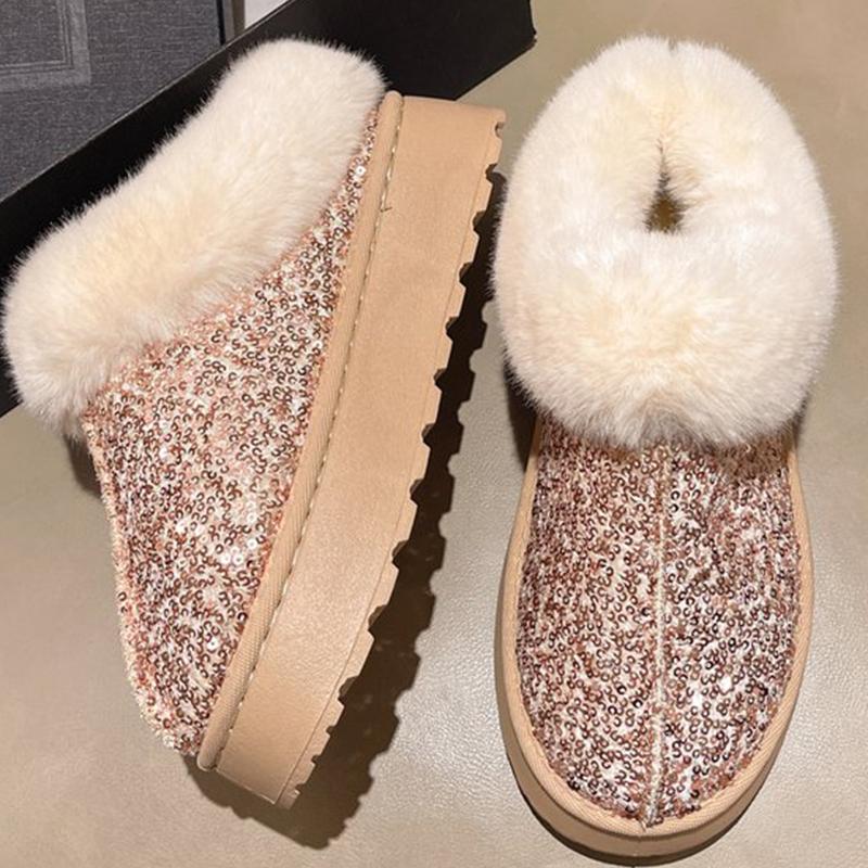 

Мода Мода Блестящие Платформа Зимние Сапоги Женские Зимние Мягкий Искусственный Мех Большой Размер Теплые Сапоги Женские Нескользящие Износостойкие Botas Mujer 43 розовый