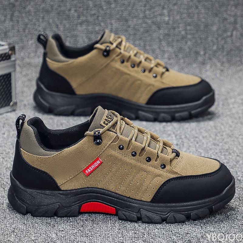 

Fashion Outdoor Hiking Men s Shoes 2025 Spring New British Anti Slip Sports Leisure Hiking Workwear Shoes Sneakers Zapatillas De Deporte 48 хаки