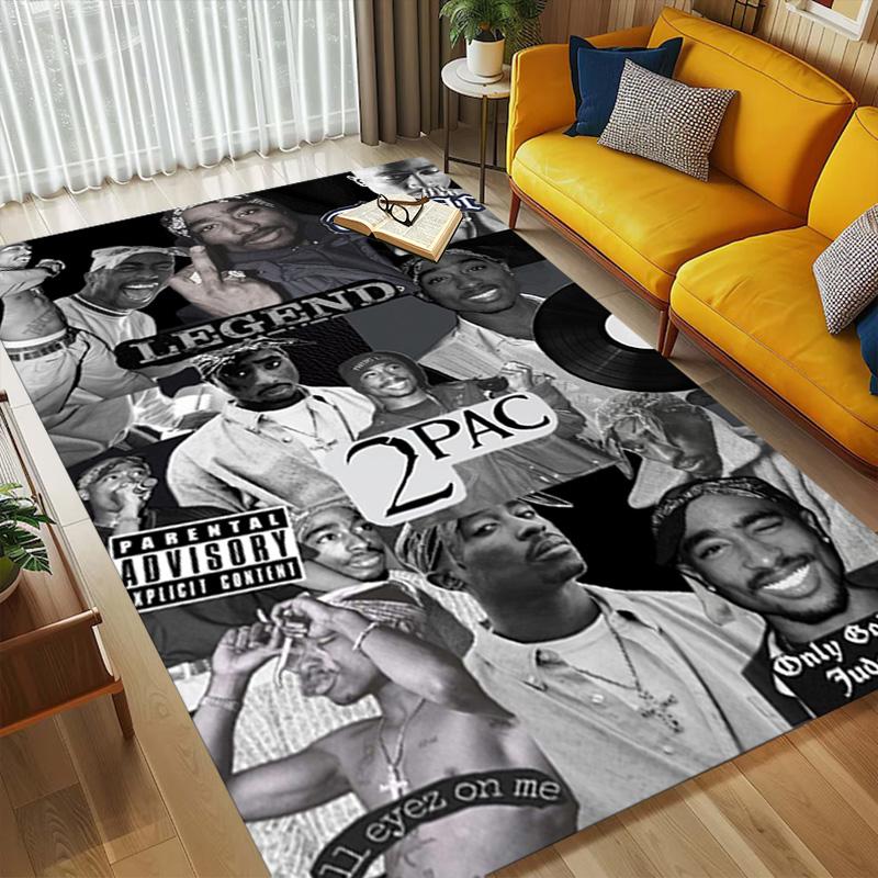 Tupac Collage Living Room Non-Slip Area Rug Soft Carpet for Bedroom Game Playroom Sofa Office Home Decor Doormat Christmas Gift C9211166