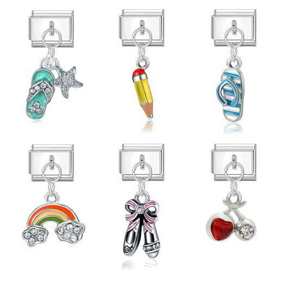 Italian Style DIY Bracelet Bangle with Pendant and Module Splicing Accessories