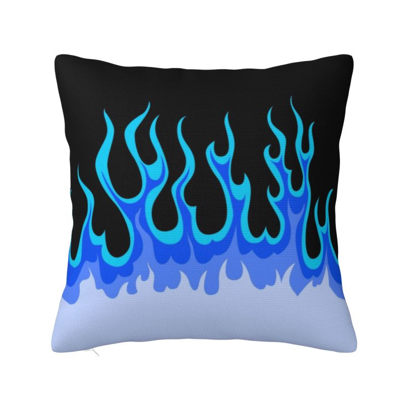 Fashion Red Burning Fire Racing Flames Cushion Cover Velvet Throw Pillow Case for Car Square Pillowcase Bedroom Decoration