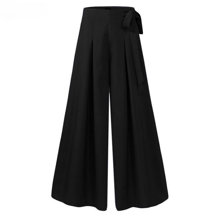 Womens Loose Wide Leg Pants Casual Elastic Culottes Spring Summer Lace Up Multi Size Optional