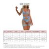 6pcs Set Women Underwire Bra Set Sheer Mesh Bra Panty Set Adjustable Choker Garter Belt Thigh Bands Blue M