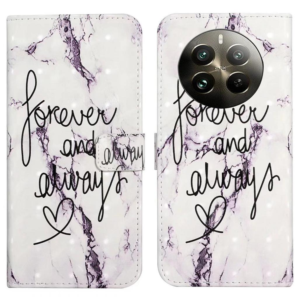 For Realme 12 4G/12+ 5G Case 3D Creative Pattern PU Leather Stand Phone Cover