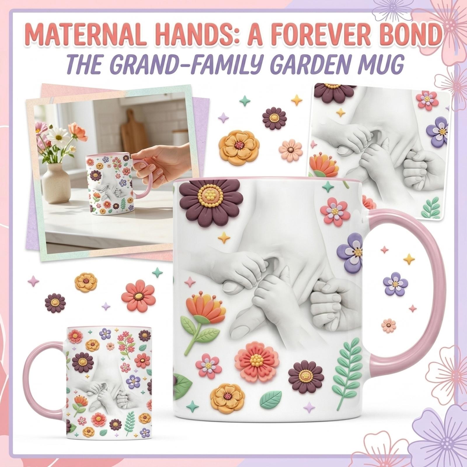 Holding Mum s Hand Floral Mug One Size