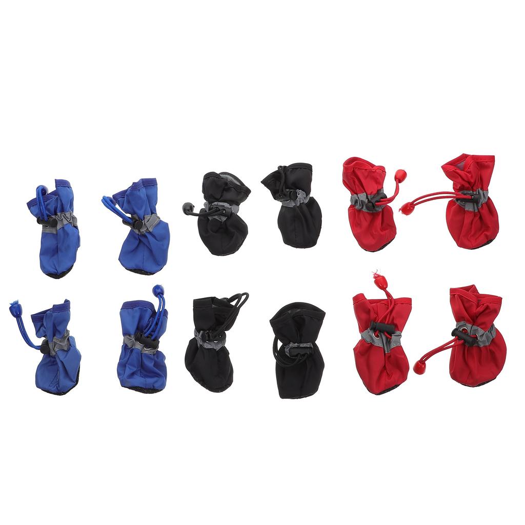 3 Sets Waterproof Dog Boots Rain Foot Protector Booties Shoes for Small Pet Dogs Warm Paw
