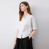 Elva' Island Women's Premium Short Sleeve White Shirt
