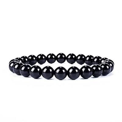 Set of 5 Round Beads Bracelet Adjustable 6mm Natural Beads Elastic Stretchable