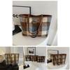 Large Capacity Stylish Plaid Single Shoulder Tote Bag For Women In 2023 Winter