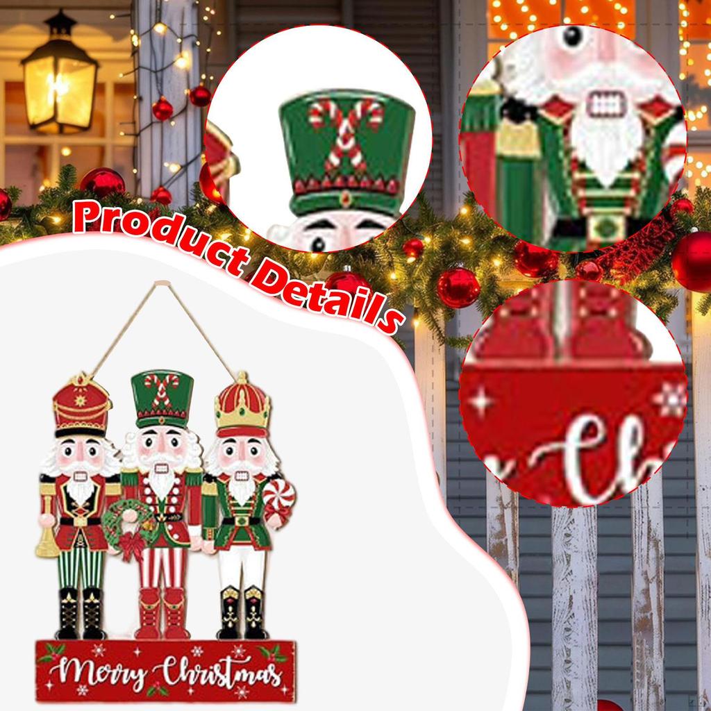 28x36cm Wood Nutcracker Hanging Decoration Xmas Decor Multipurpose Accessory for Holiday Atmosphere
