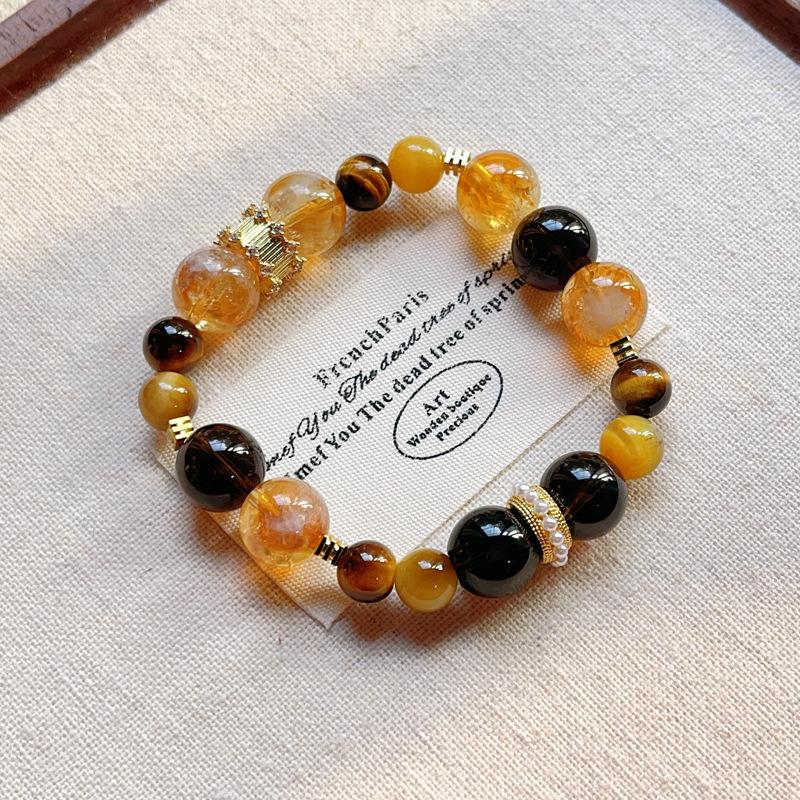Natürliches Multi-Schatz-Kristall Tigerauge Stein Tee-Kristall Citrin Armband Original Mode Exquisites Armband Armband Schmuck