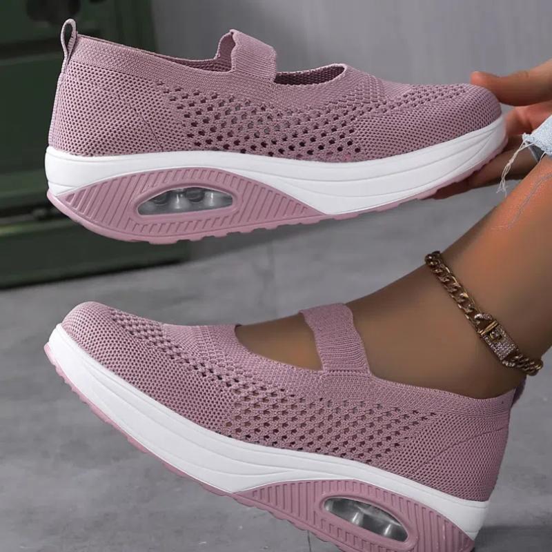 Fashion Summer Women Fashion Vulcanized Sneakers Platform Solid Color Flat Ladies Shoes Casual Breathable Wedges Ladies Walking Sneakers