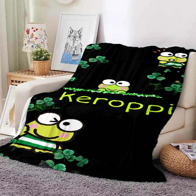 3D Printed Big -eyed Frog Card Kero Kero Keroppi Blanket Living Room Bedroom Sofa Cover Blanket Children's Nap Sleeping Blanket