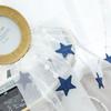 1pc Star Embroidered Sheer Curtains, Contemporary Geometric Semi-Transparent Panels, Rod Pocket Drapes for Living Room and Bedroom Home Decor