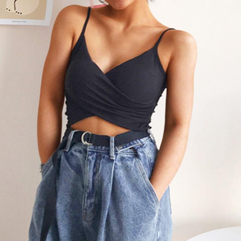 Women Tank Crop Top V-neck Sports Bra Push Up Gym Fitness Running Sport Brassiere Tops Underwear Sexy Lingerie Bralette