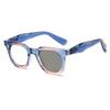 Korean Fashion Photochromic Reading Glasses Women Trends Anti Blue Light Color Changing Presbyopia Glasses TR90 Oversize Frame