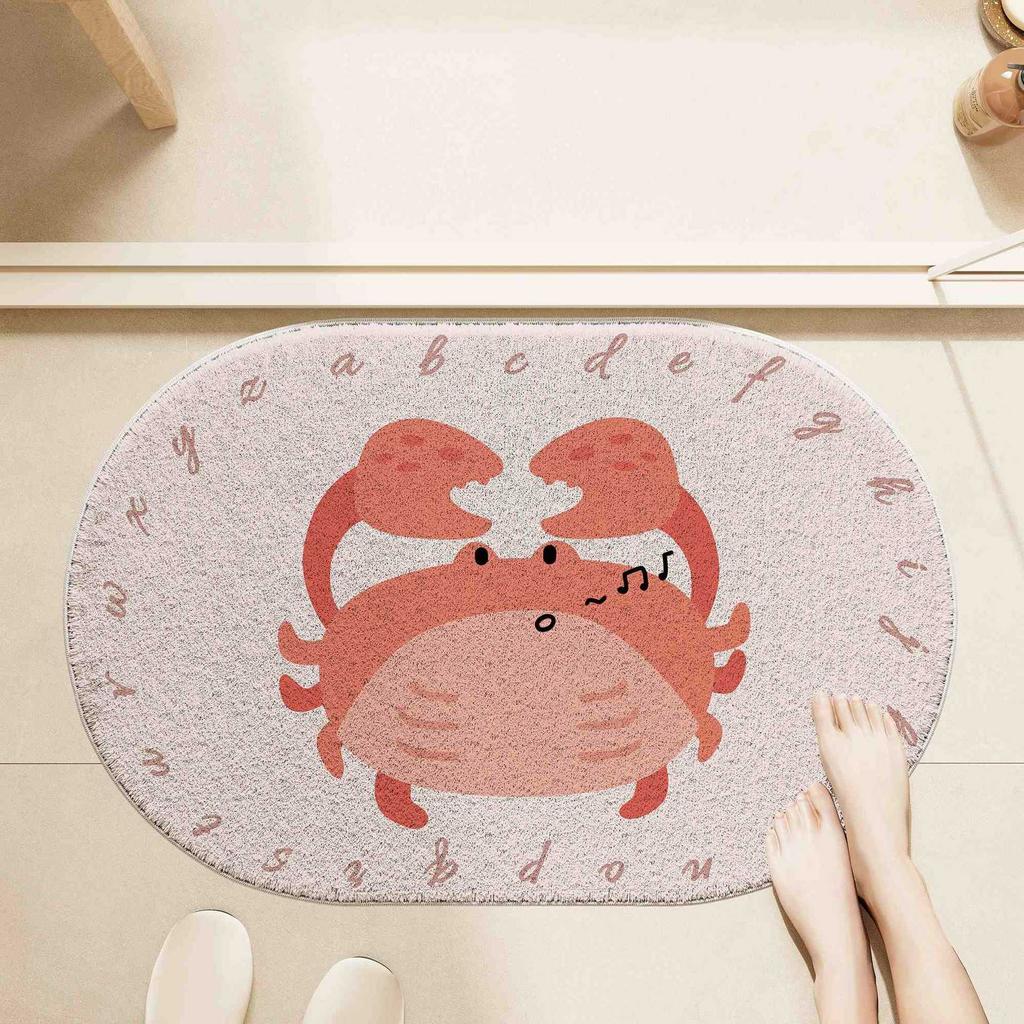 Cartoon Simple Bathroom Floor Mat Household Thickened Absorbent Imitation Cashmere Floor Mat Shower Room Non-Slip And Easy To Take Care Of Foot Mat