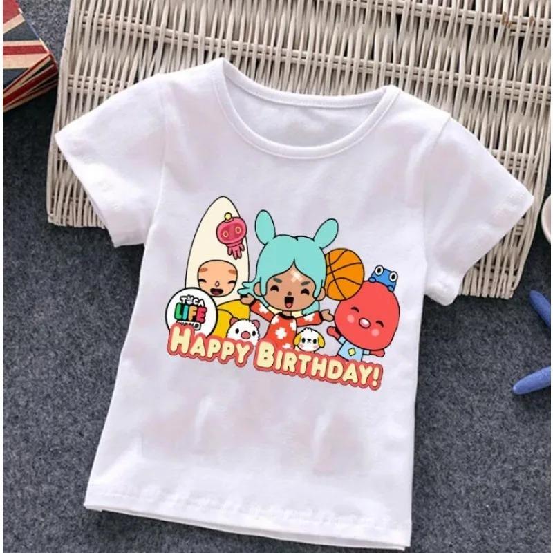 Girls K-POP Idol Print Short Sleeve T-Shirt Cute Cartoon Singer Graphic Tee Kids Summer Casual Top
