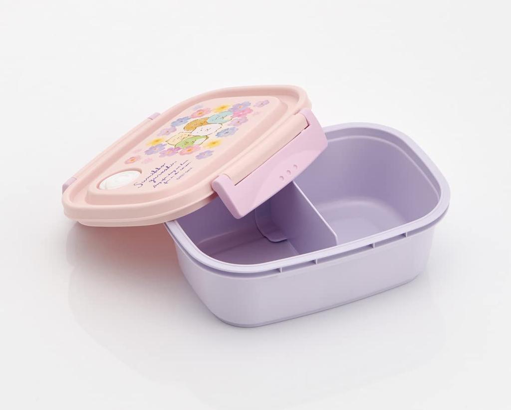 Skater Easy Light Bento Sumikkogurashi Flower Seal Storage & Box, Medium, Microwave-Safe, 550ml, Container, Container, XPM4-A