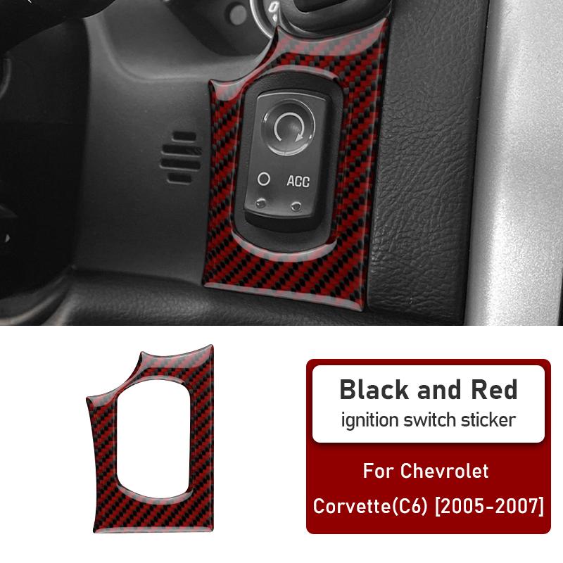 Real Soft Carbon Fiber for Chevrolet Corvette C6 2005 2006 2007 2008 2009 2010 2011 2012 2013 Car Ignition Button Switch Sticker