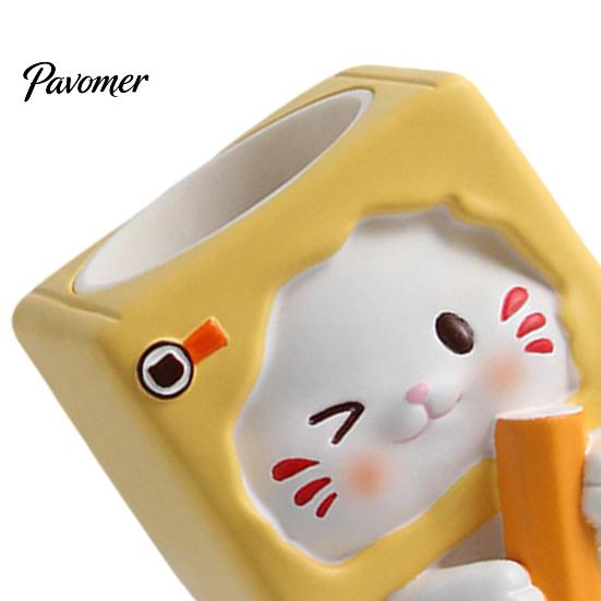 Decorative Resin Flowerpot Holding Pen Cat Planter Pot, Shaped Flowerpot, Office Desk Succulents Plants Container for Home Balcony Flower Pot