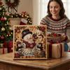 DIY Rhinestone Art Projects Christmas Faux Pearl Kit, Painting 8" X 8", Cartoon Relaxing Hobby for Stress Relief Snowman Animal Diamond Craft