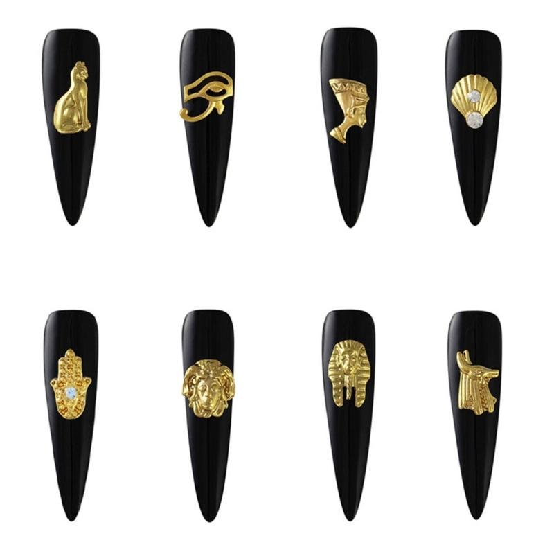 10 Stück Legierung Nagelanhänger Ägyptischer Pharao Nagelkunst Dekorationen Kleopatra Nagelkunst Anhänger für Nagelkunst Design Acrylnagel