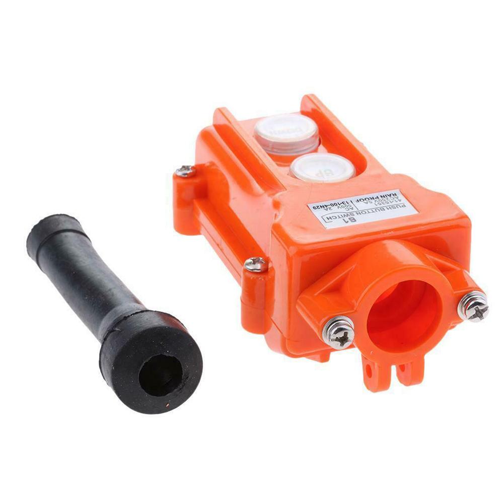2Way Hoist Crane Pendant Push Button Switch Rainproof COB-61 Orange Hoist Pendant Switch Up-Down Heavy Duty Rain Proof Button