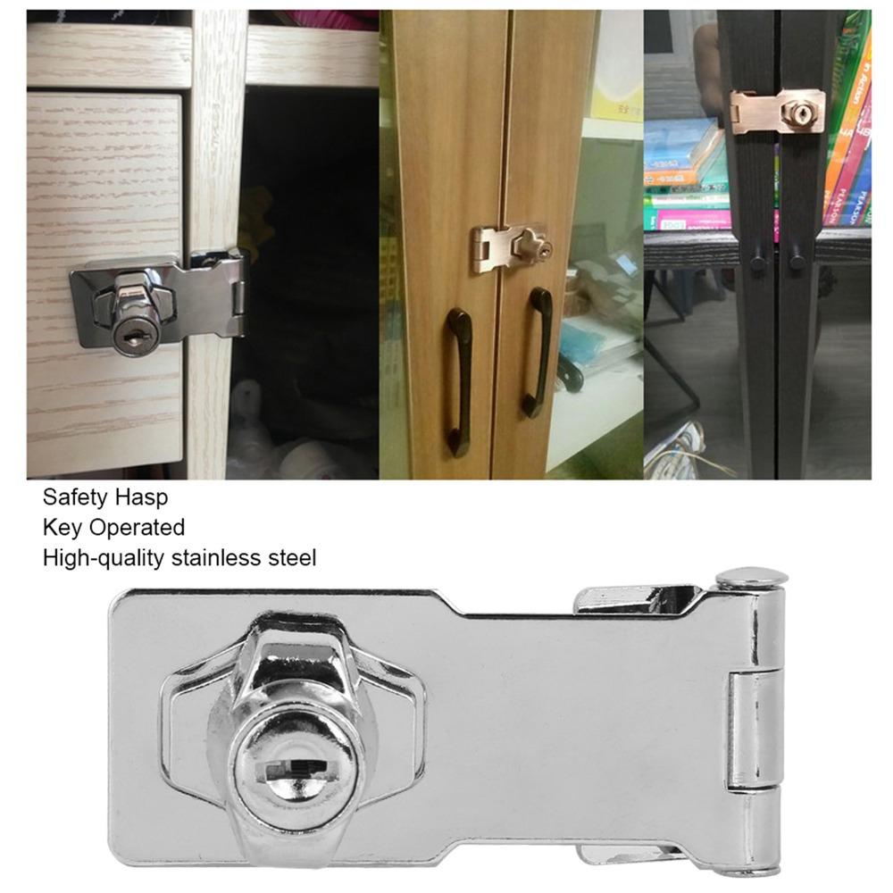 2pcs 3 Inch Keyed Hasp Lock Stainless Steel Door Hasp Lock Safety Locking Hasp Toolboxes