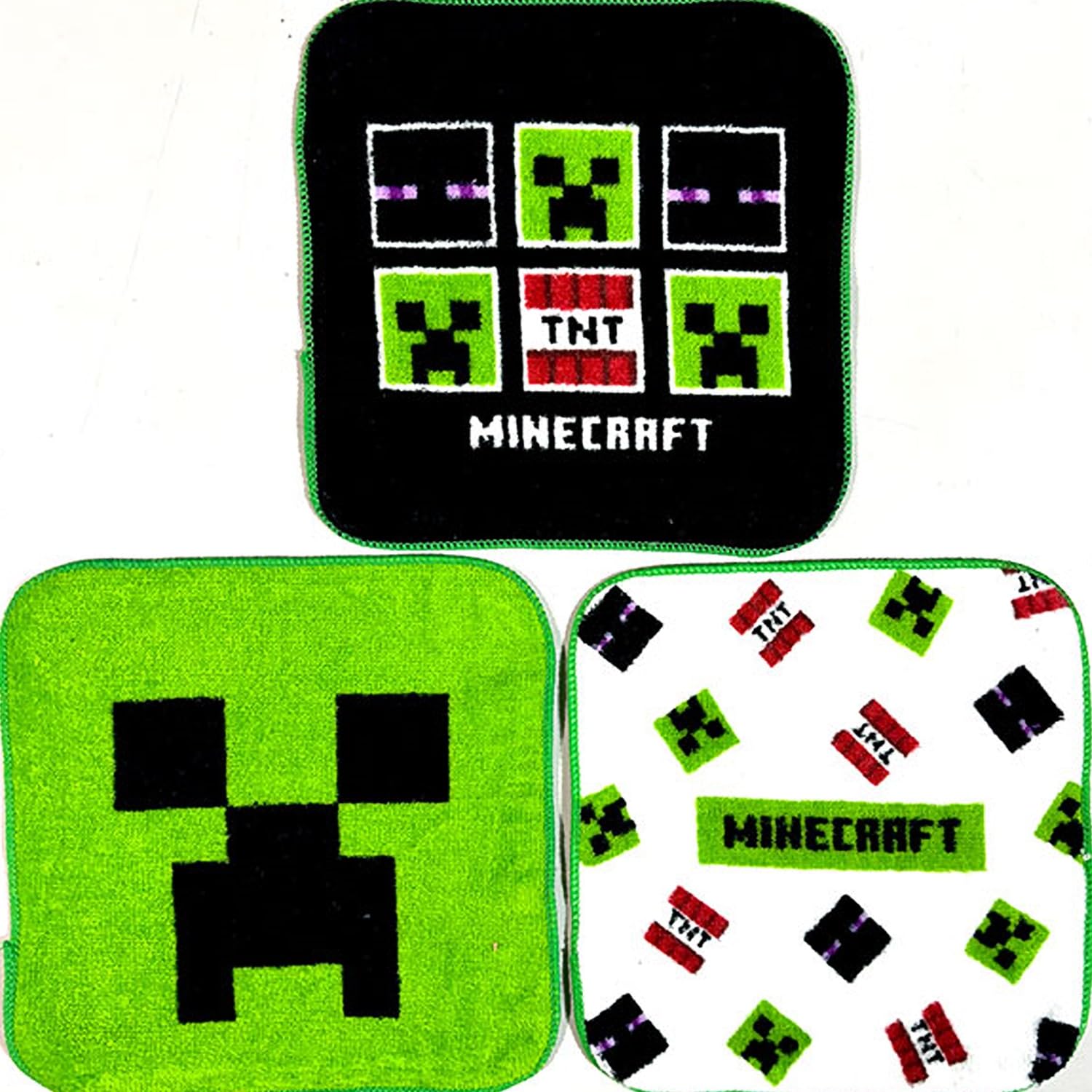 MINECRAFT Mini Towel Set of 3 Minecraft Mini Towel Handkerchief for Kids -