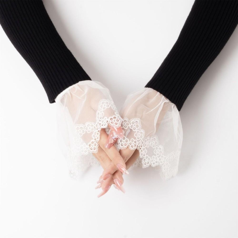 Pleated Flare Detachable Fake Sleeves Elegant Bridal Accessories Lace False Cuffs Wedding Gowns