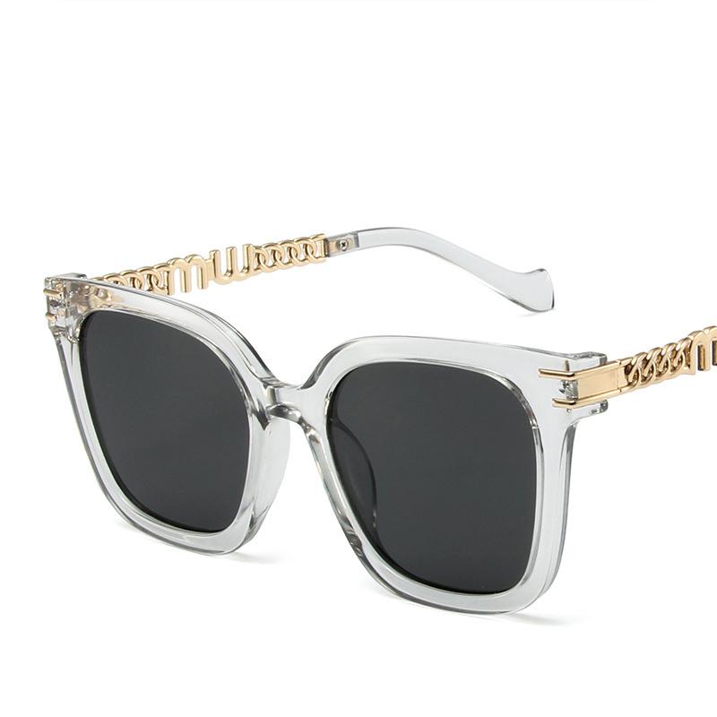 

Модные квадратные солнцезащитные очки для мужчин с полой цепочкой, солнцезащитные очки для улицы, солнцезащитные очки без поляризации