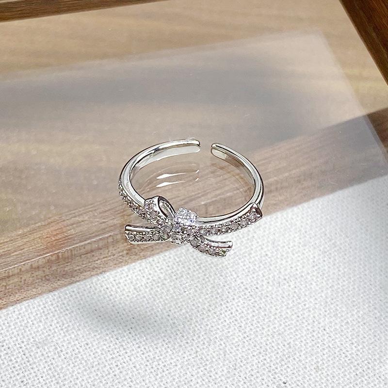 Day Cold Wind Zircon Light Luxury High Sense Open Ring Exquisite Geometric Personality Niche Ring Woman
