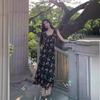 2026 New Summer Gallery Vacation Style Small Flying Sleeves Slim French Retro Slim Slim Dress Coffee Break Dress