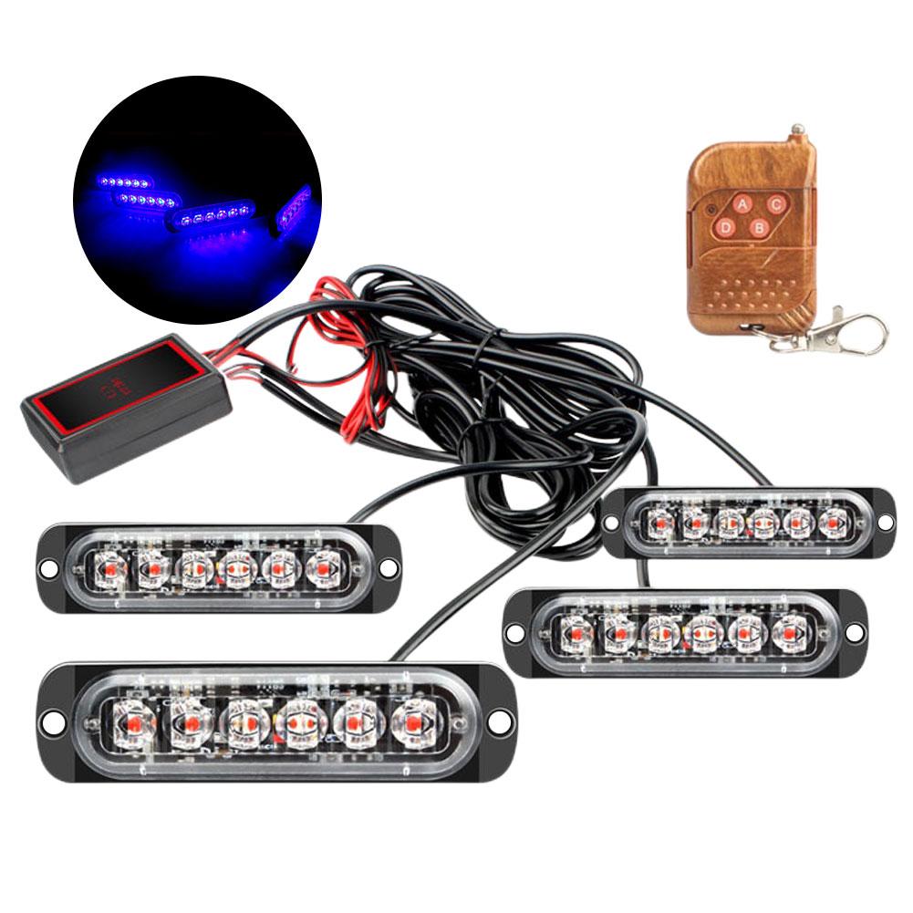 6-LED Grill Auto Stroboskop Polizei Licht Stroboskop Notfall Fernbedienung Kabellos Blinker Anzeige Warnung Stroboskop Lampe