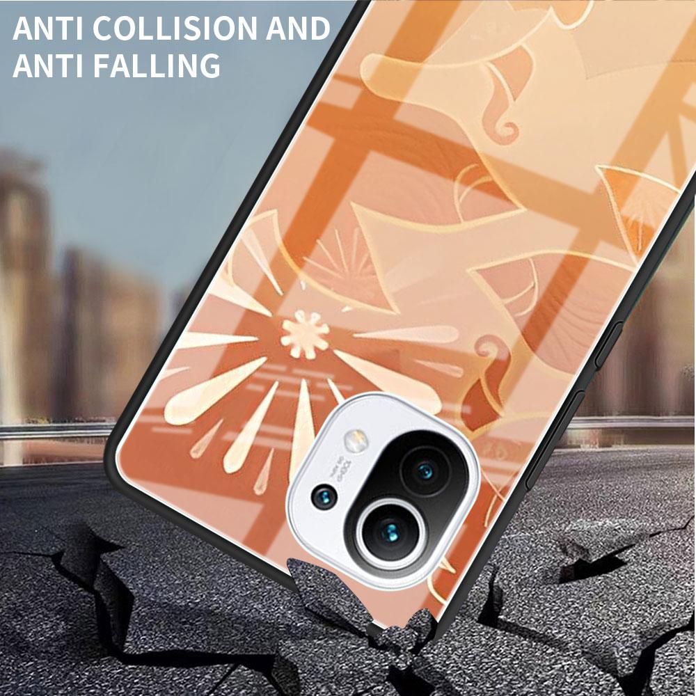 Genshin Impact Logo Glass Case For Xiaomi Poco X3 NFC 11 Lite 11T F3 M3 For Redmi Note 11 10 9 8 Pro 10S 9S 9A 9C Phone Cover