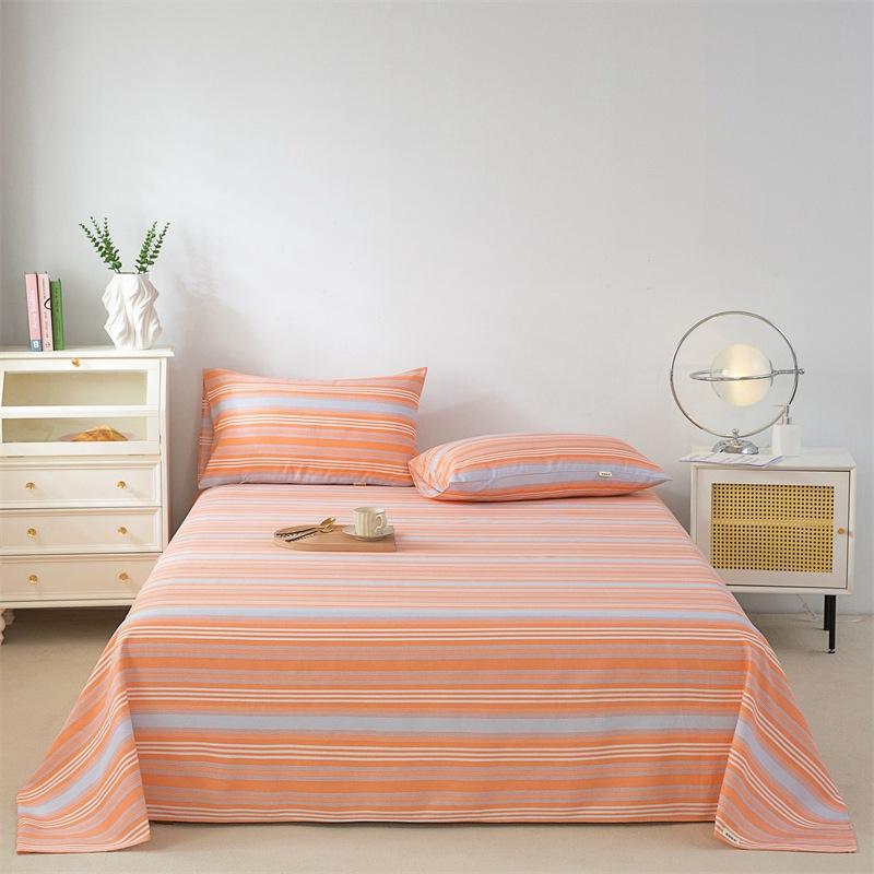 Pure Cotton Thick Bed Sheet Single Piece Bedding Set For Students Dormitory Soft Cool Bed Sheets With Pillowcases 3 Piece Set