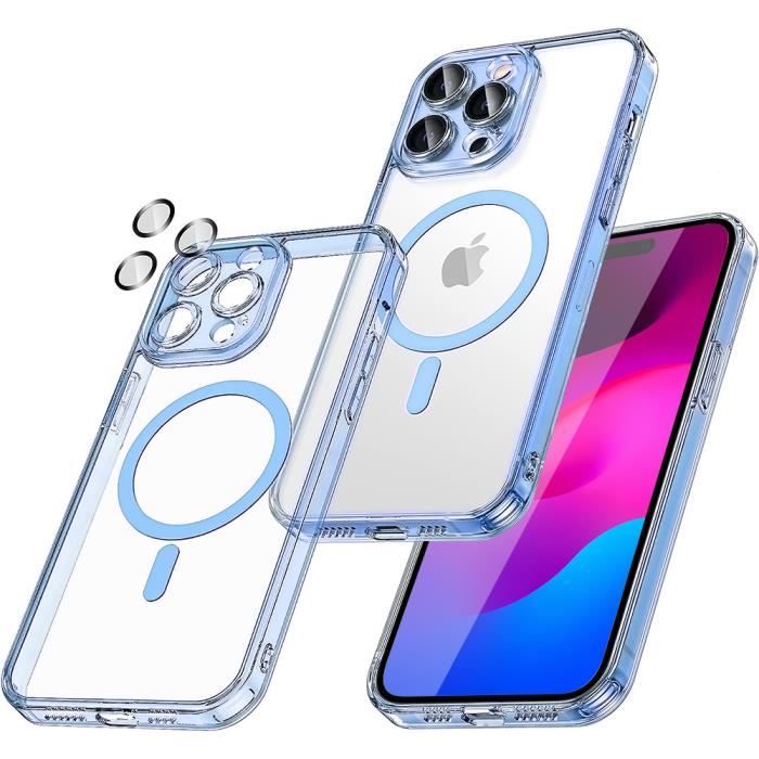 Coque de protection - BOOLING - pour iPhone 15 Plus - Rigide - Transparent - Cercle Magnétique