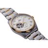 Orient Automatic Men's Watch - Contemporary Semi-Skeleton, Open Heart, White & Gold with Domestic Manufacturer's Warranty