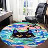 1PC Cat Swimming Office Round Rug, Non Slip, Soft and Durable Office Rug for Interior Decoration, Perfect for Office