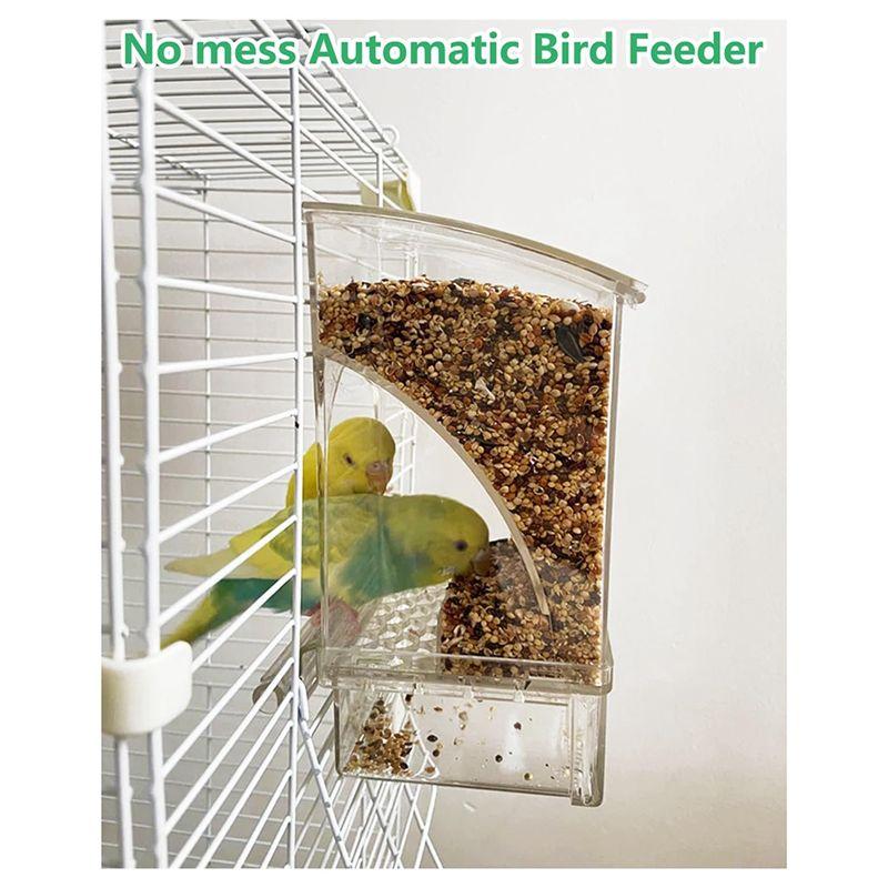 M-Nowoczesny-Automatyczny Przezroczysty Karmnik dla Ptaków Bez Bałaganu Pojemnik na Pokarm dla Papug Akcesoria do Klatki Dla Papużek Falistych Kanarków