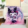 1pc Cute Gothic Skull Cat Blanket with Crown and Bow Design - Home Decoration, Seasonal Use, Comfortable, Machine Washable, Suitable for All