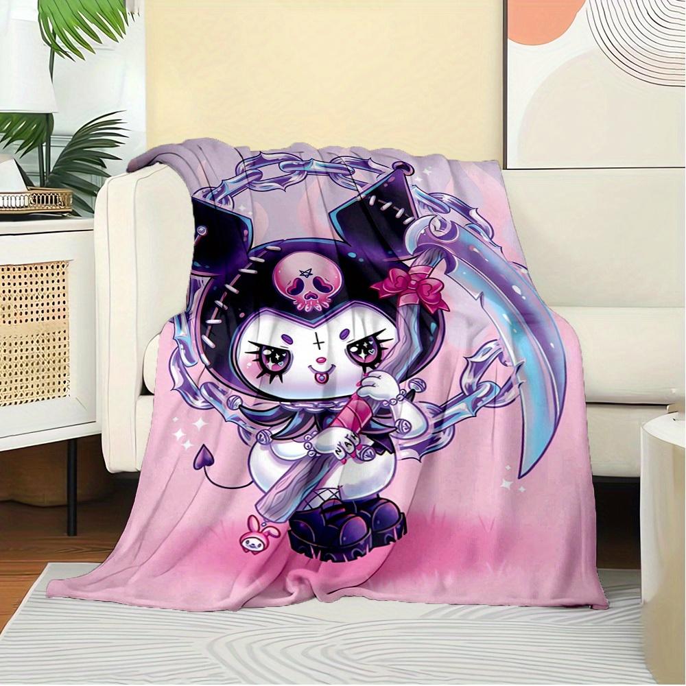 1pc Cute Gothic Skull Cat Blanket with Crown and Bow Design - Home Decoration, Seasonal Use, Comfortable, Machine Washable, Suitable for All