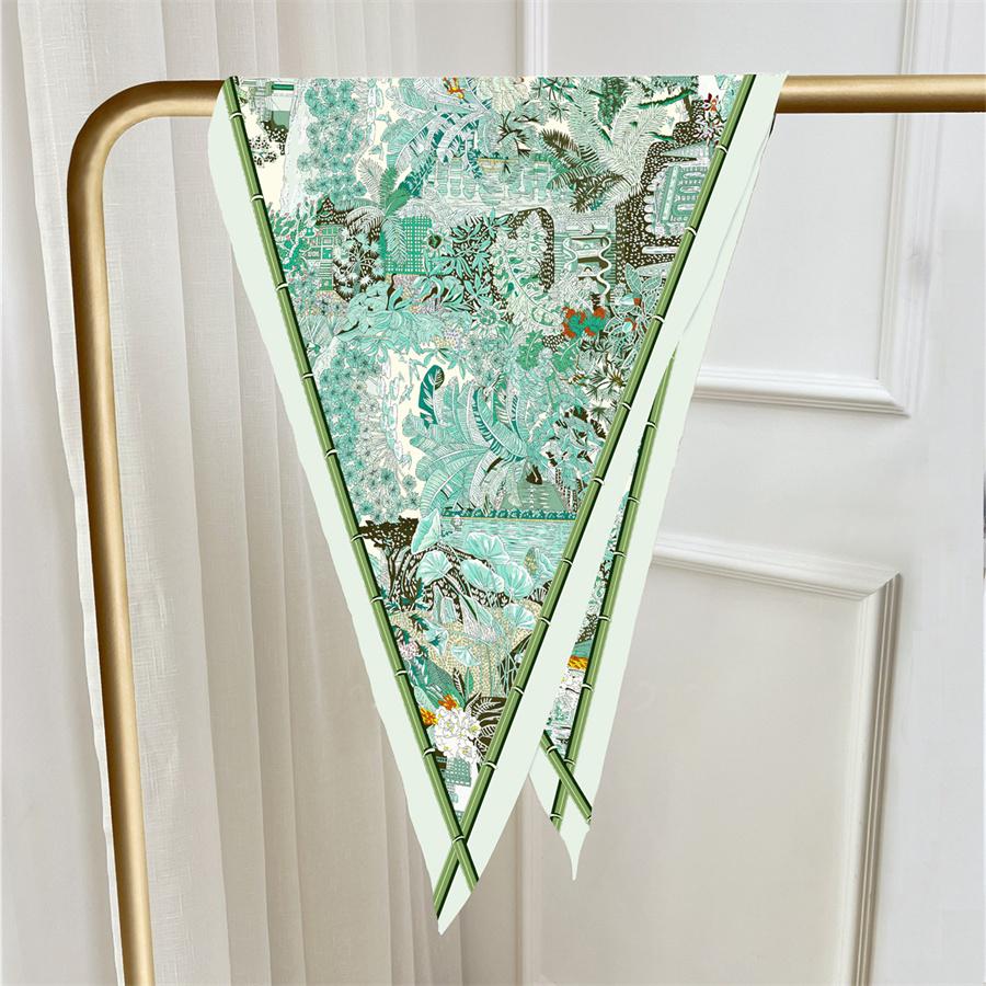 Diamond Scarf Garden Print Brand Silk Scarves Wraps Women Luxury Bandana Headband Lady Hijabs Foulards Neckerchief Shawls