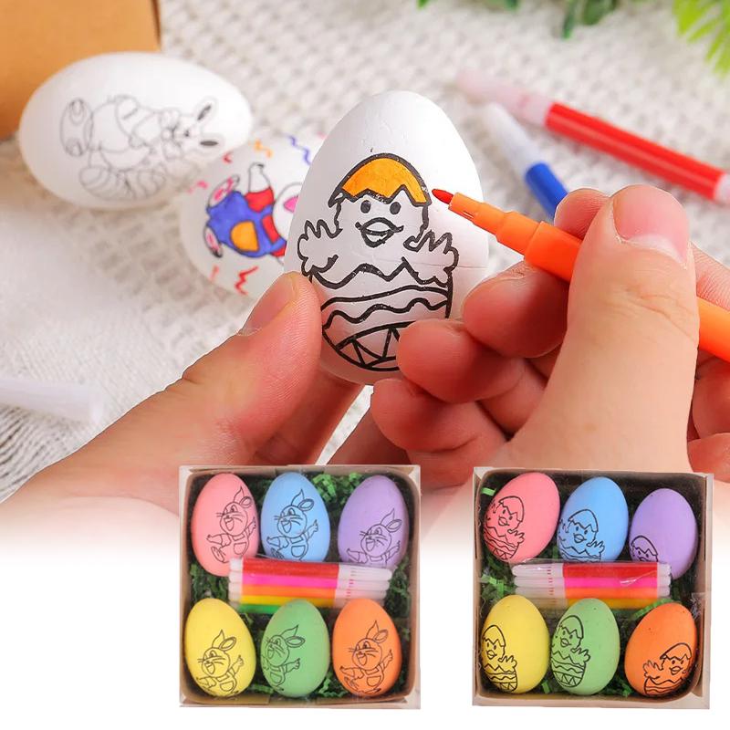 DIY Painting Easter Eggs with Paint Pen Doodle Craft Kit for Easter Theme Party Egg Decorating Activity Painting Kit