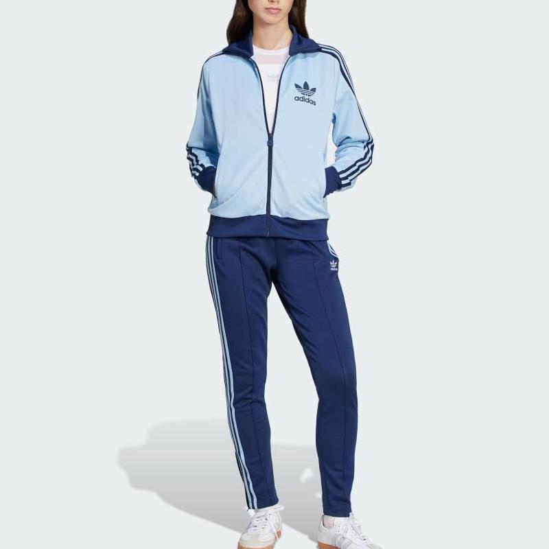 adidas Womens Beckenbauer Track Top Clear Sky Unisex Streetwear JC5805