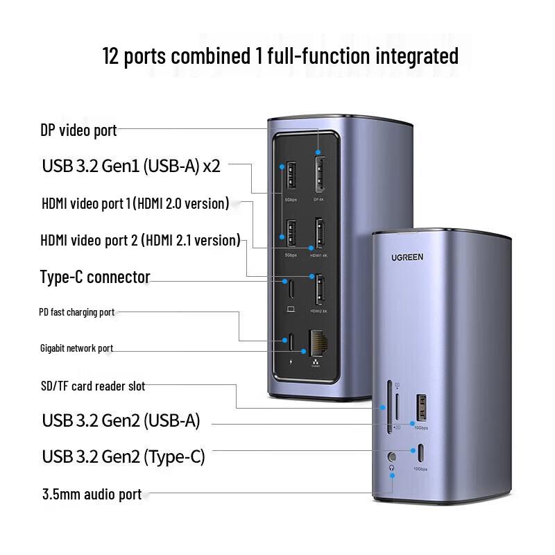 Ugreen CM555 USB-C Vertical Desktop Docking Station