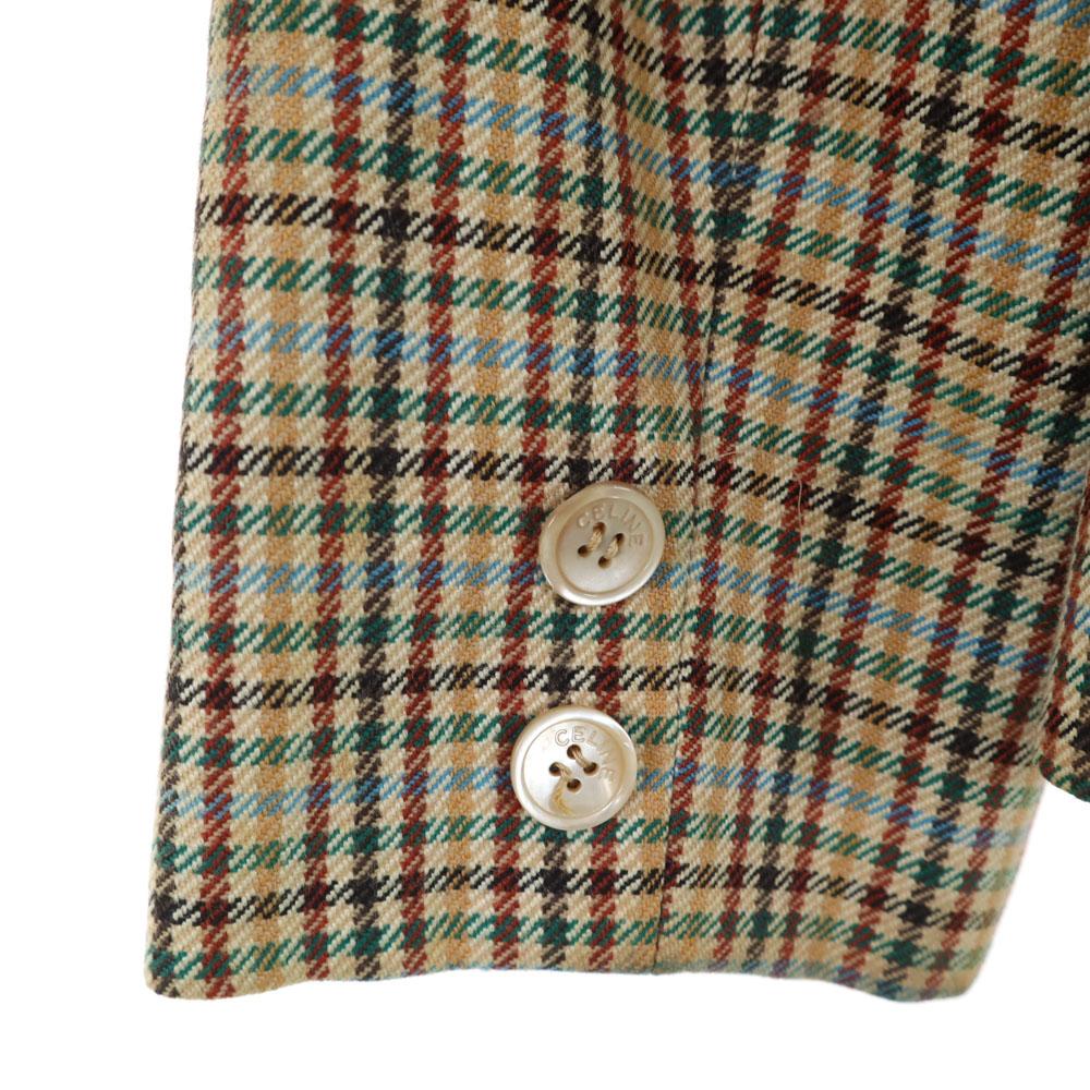 CELINE 80s 90s Made in France Old Check Pattern casual Skirt suit Setup Women Used