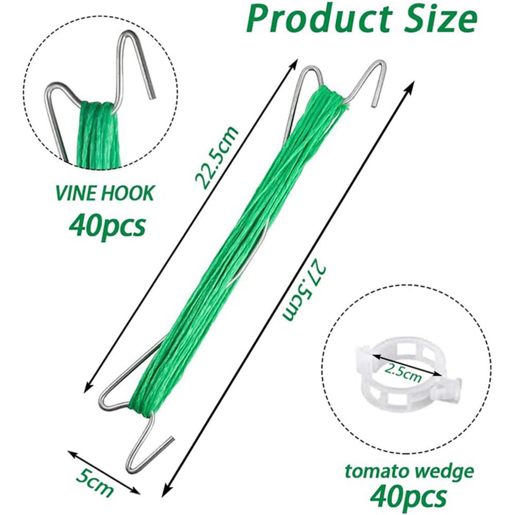 40pc Metal Tomato Hooks With Plant Buckle Plant Growth Traction Rope Vine Tomato Holder Hook Tomato J Hooks For Garden Vegetable China Mainland